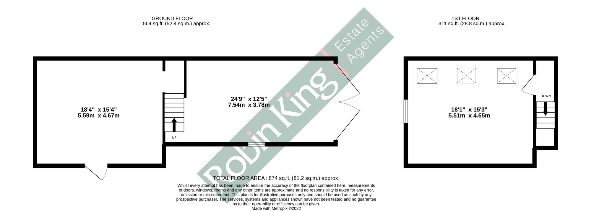 Floorplan for Pitchings 41 Wrington Road Congresbury Bristol BS49 5AW