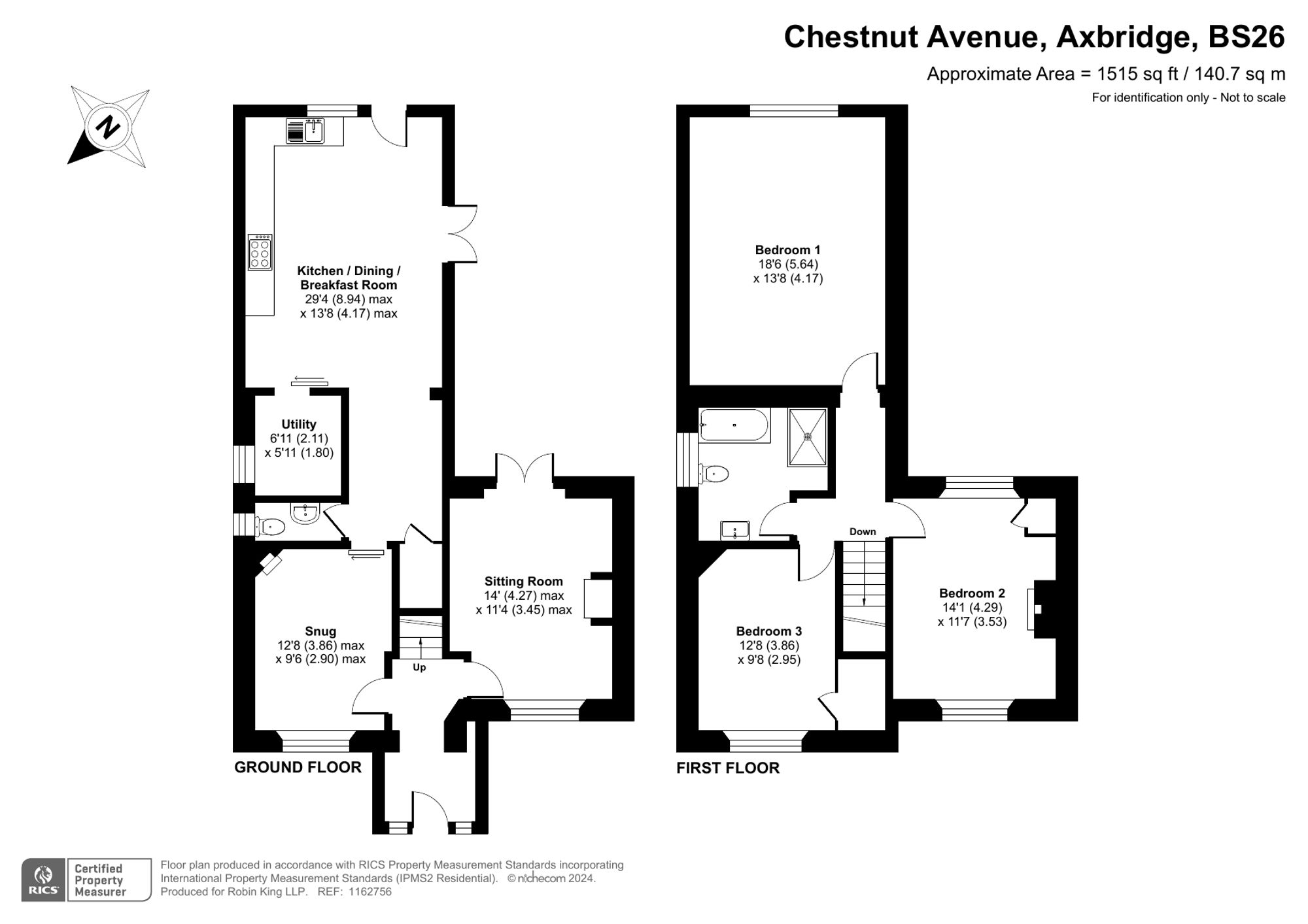 Floorplan for Chestnut Avenue, Axbridge, BS26