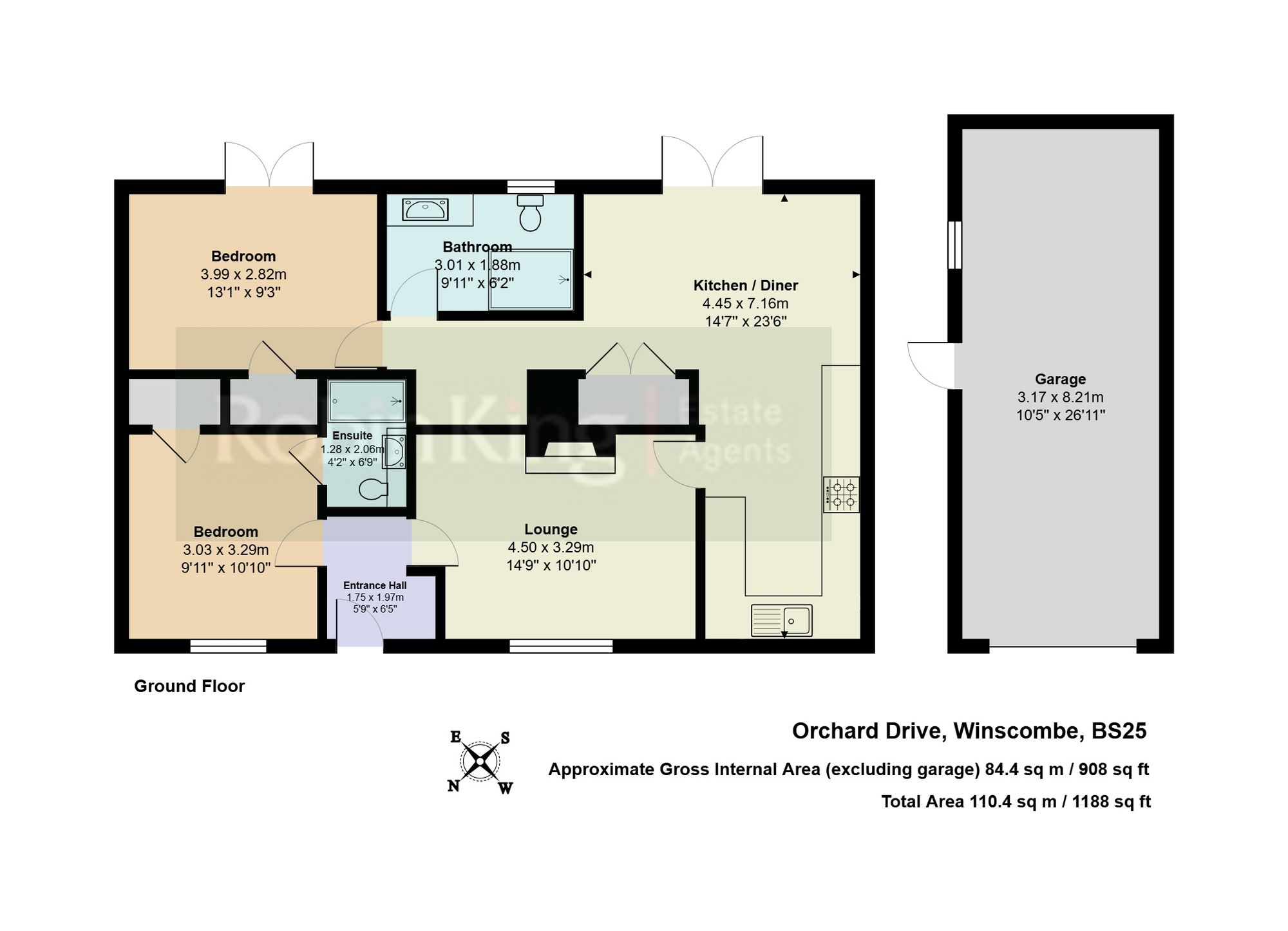Floorplan for Orchard Drive, Sandford, BS25