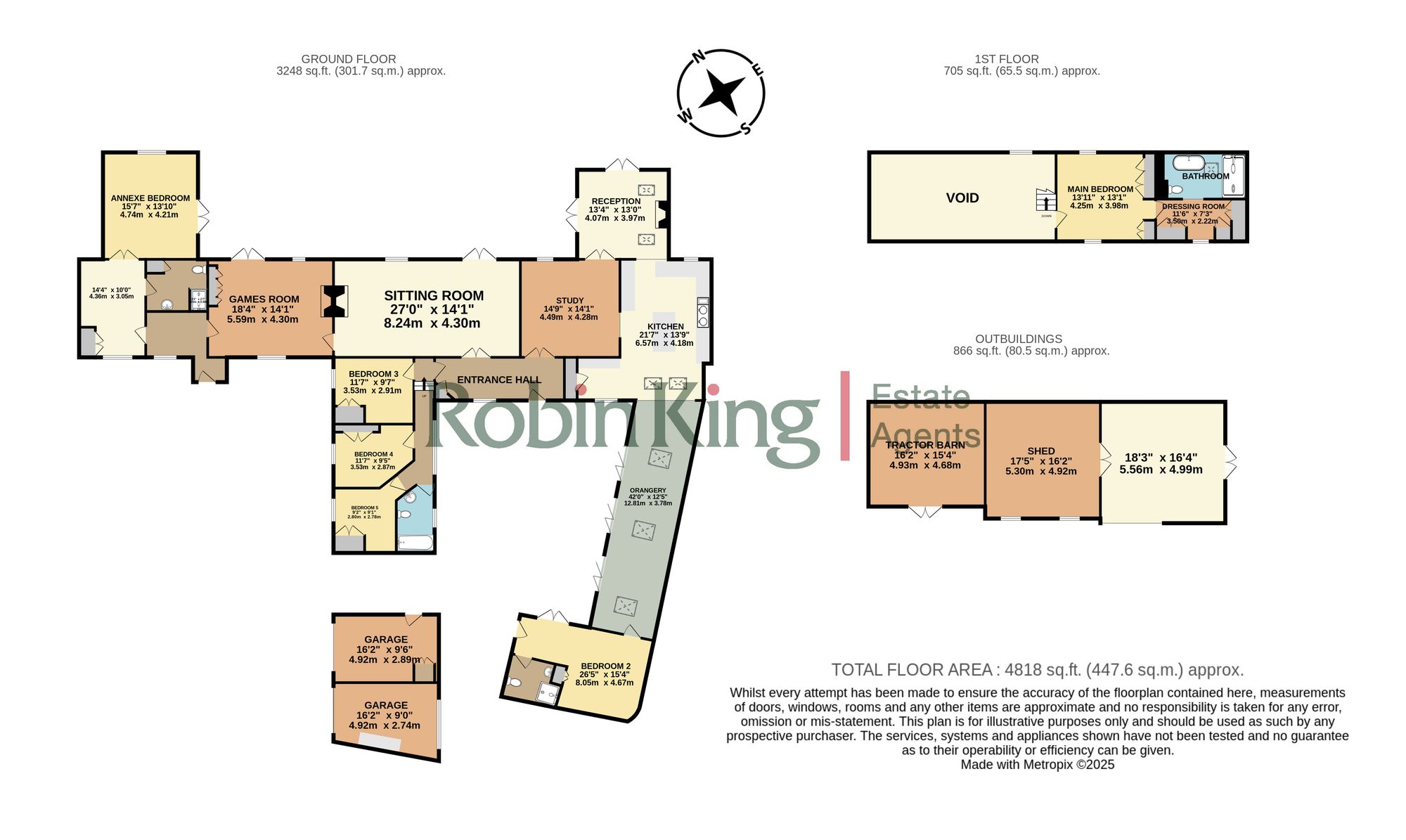 Floorplan for Westfield Lodge, Claverham - BS49 4QB - superb country residence with 8 acres & equestrian potential