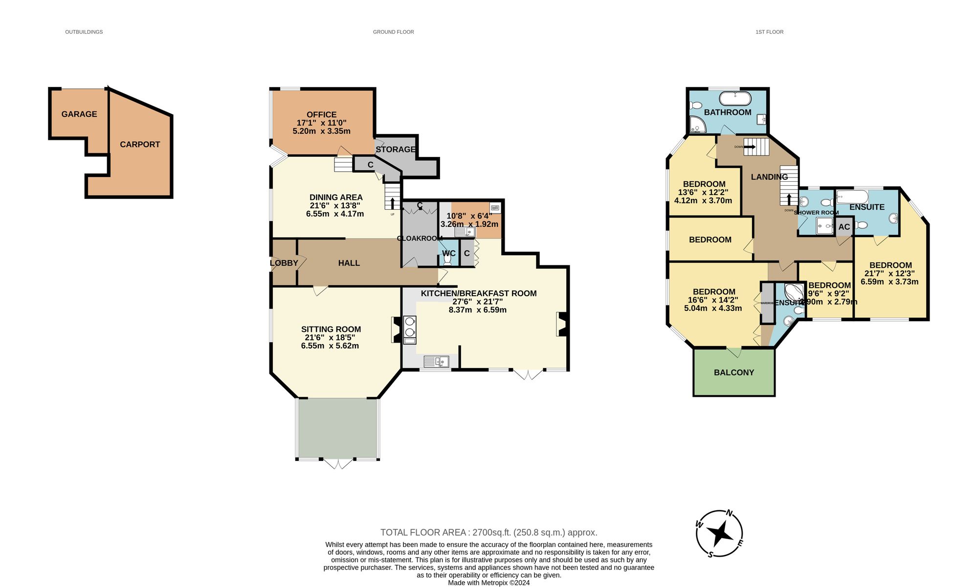 Floorplan for Delightful country residence with commanding views, on the outskirts of the village of Wrington