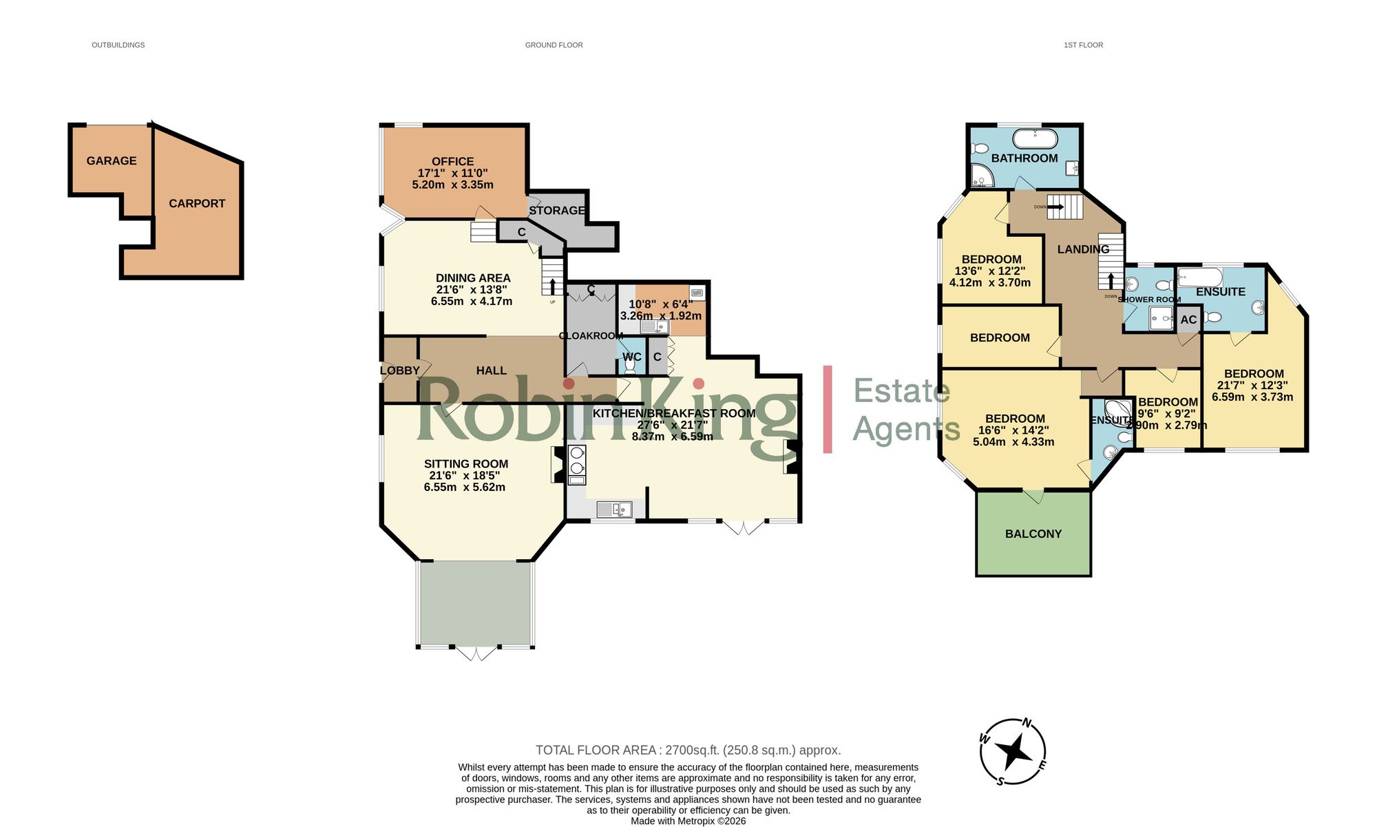 Floorplan for Delightful country residence with commanding views, on the outskirts of the village of Wrington