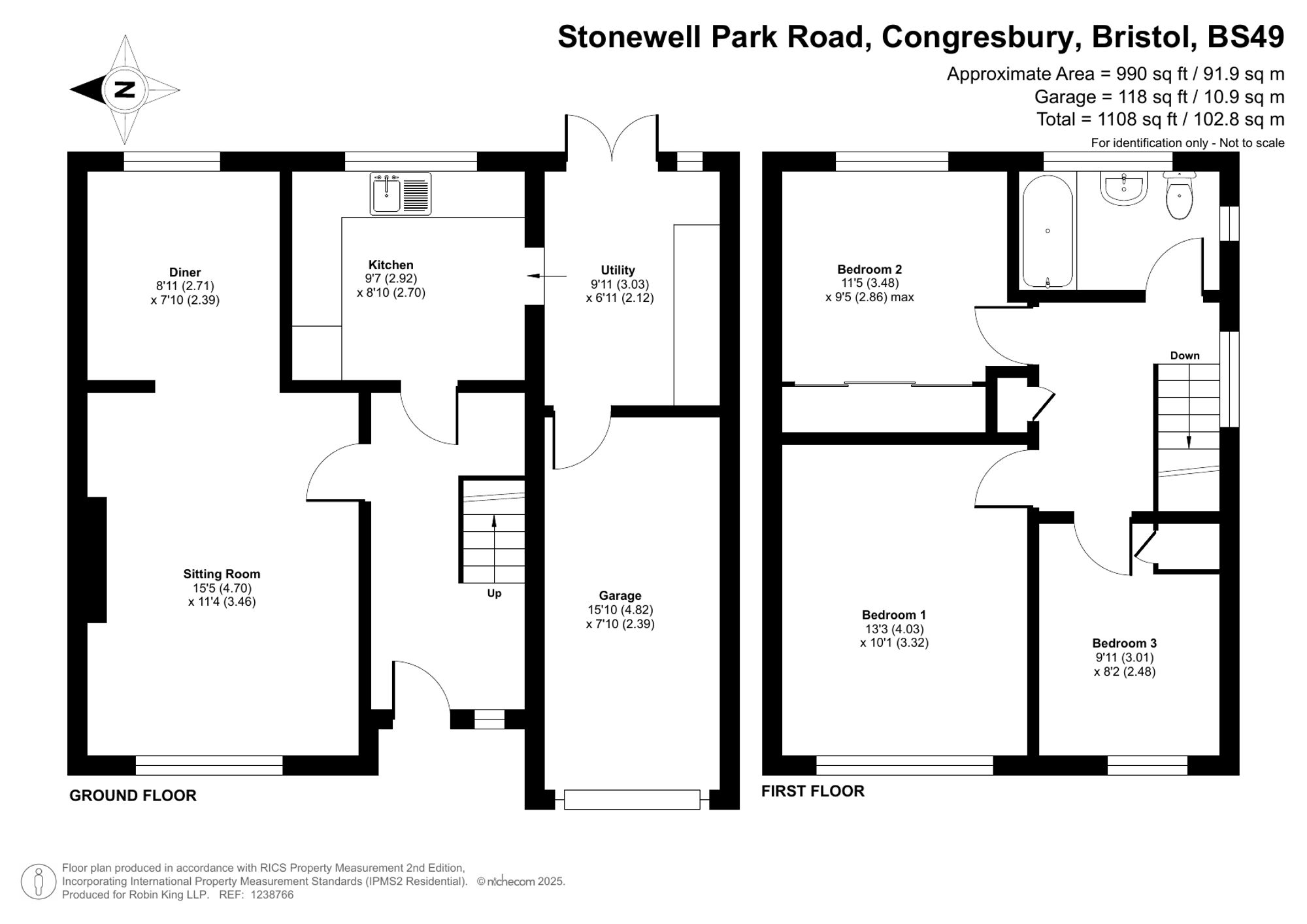 Floorplan for Stonewell Park Road, Congresbury, BS49