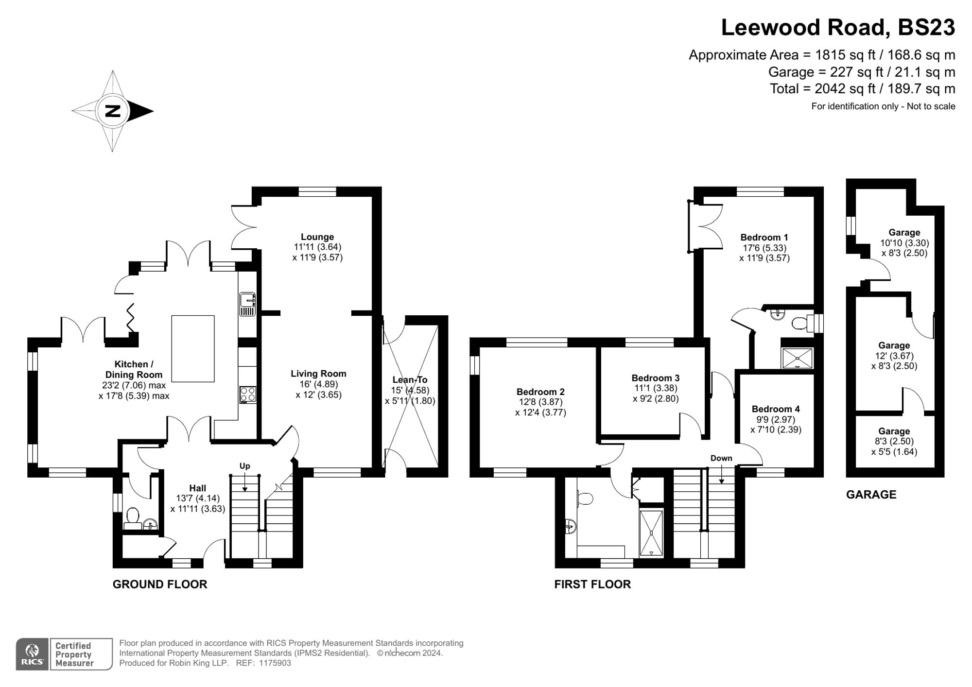 Floorplan for Leewood Road, Weston-Super-Mare, BS23