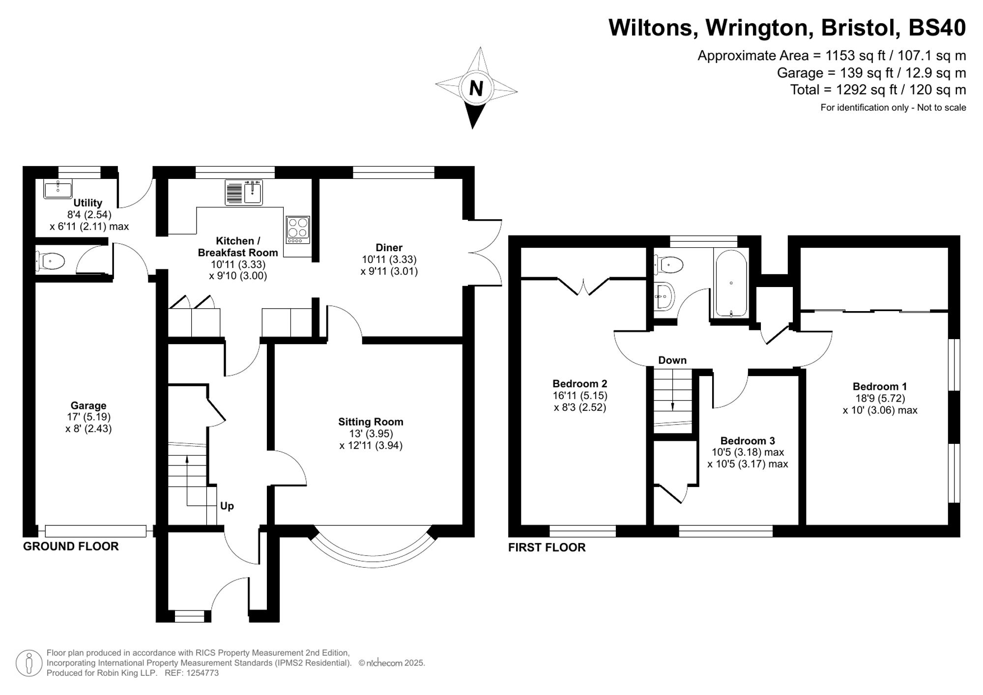 Floorplan for Wiltons, Wrington, BS40