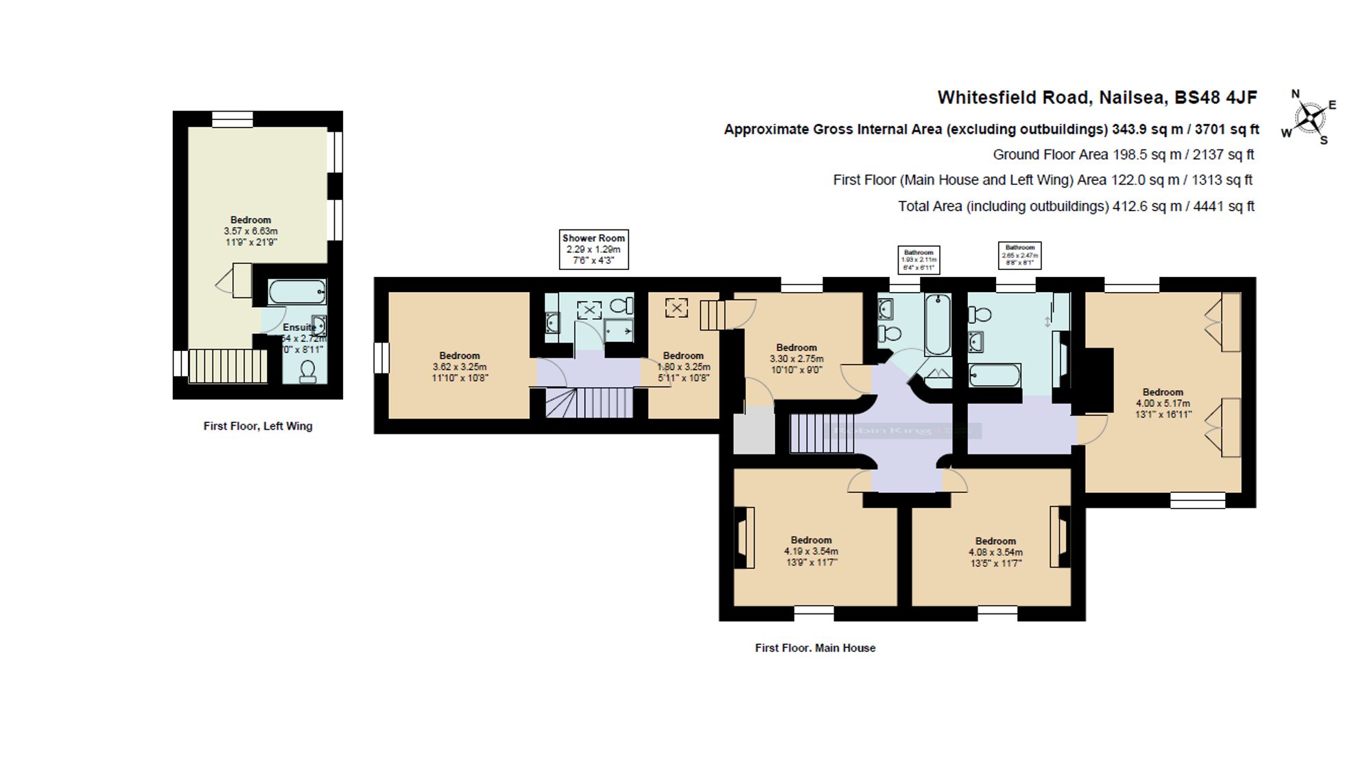 Floorplan for Wareham Lodge, 71 Whitesfield Road, Nailsea, BS48