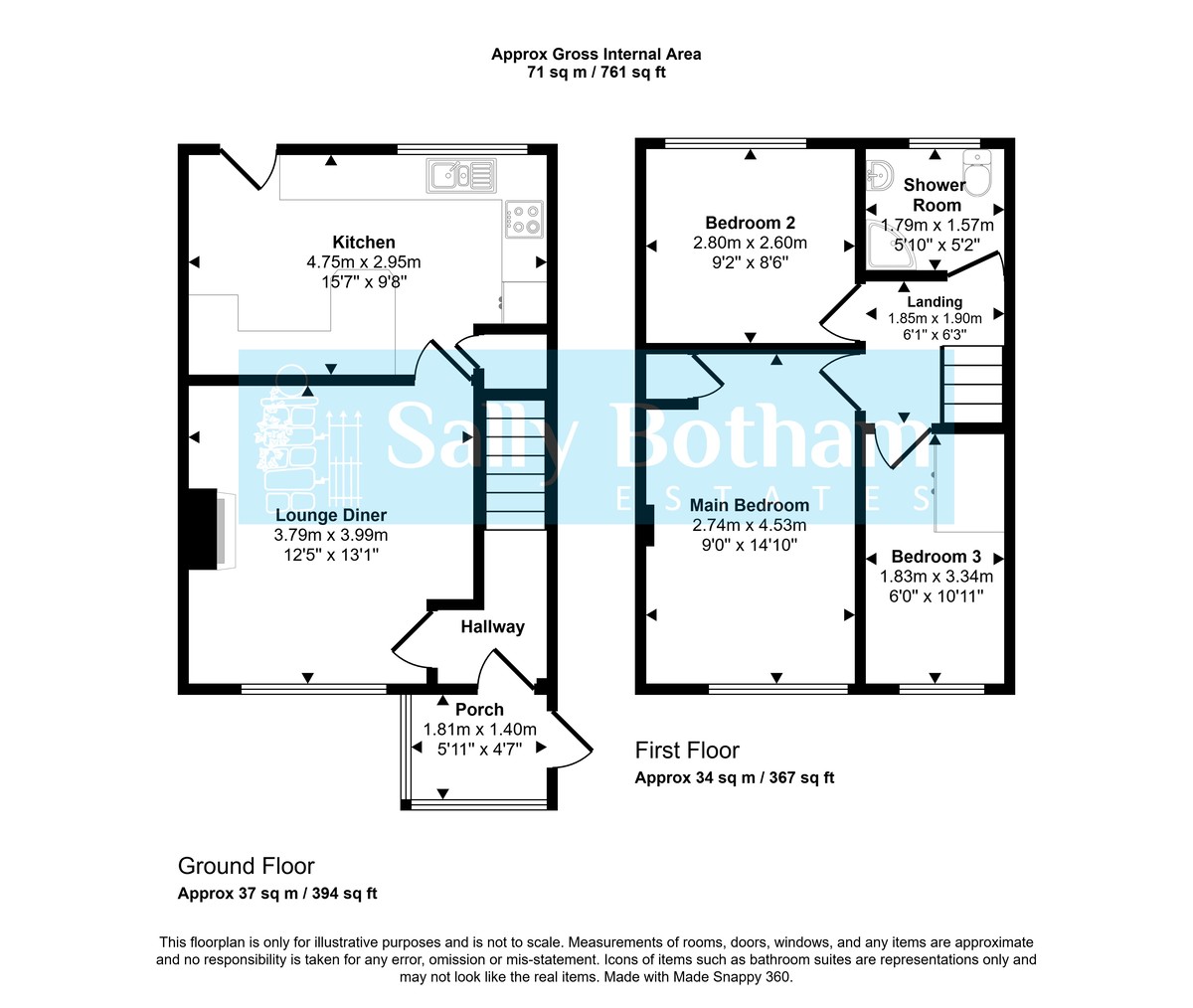 Floorplan for Hurst Rise, Matlock