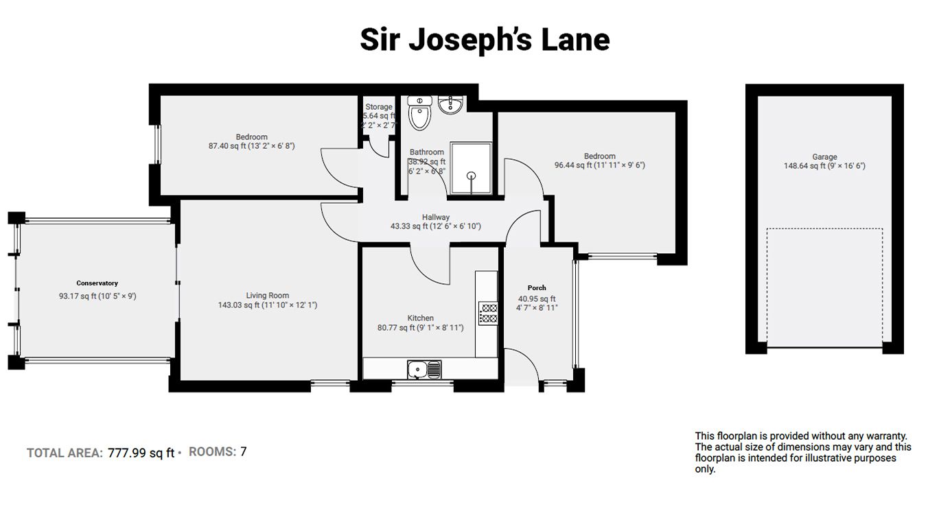 Floorplan for Sir Josephs Lane, Darley Dale, DE4 2GY