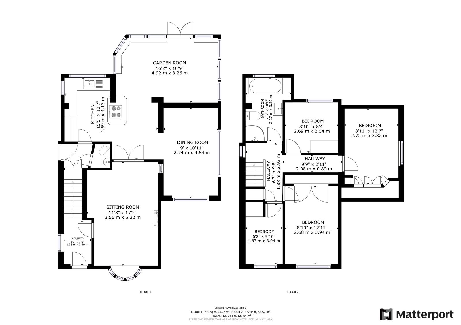 Floorplan for Park Avenue, Darley Dale. Matlock.