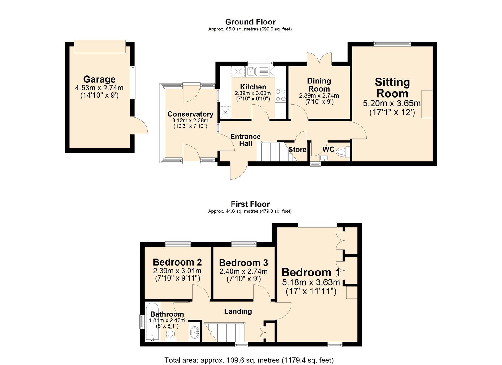 Floorplan for Oaksedge, Tansley, Matlock.
