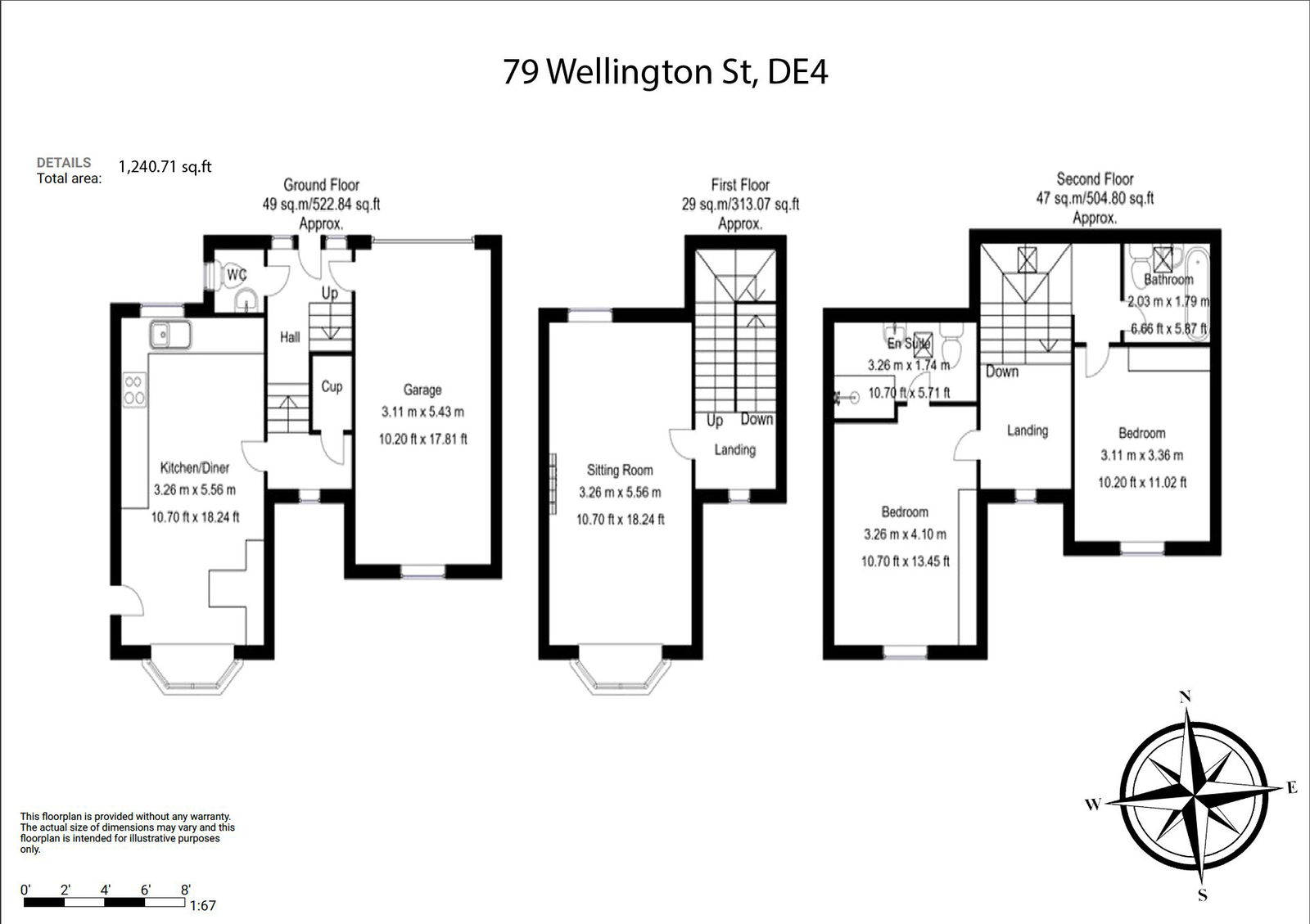 Floorplan for Wellington Street, Matlock, DE4 3GS