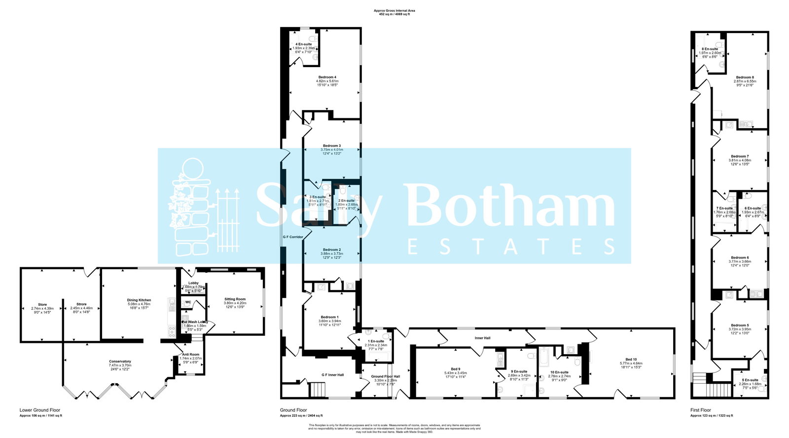 Floorplan for Derbyshire Country House, Nr Matlock