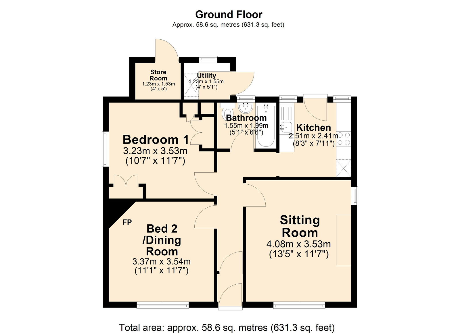 Floorplan for Drabbles Road, Matlock, DE4 3LD