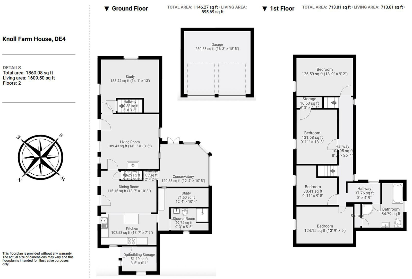 Floorplan for The Knoll, Tansley, Matlock.