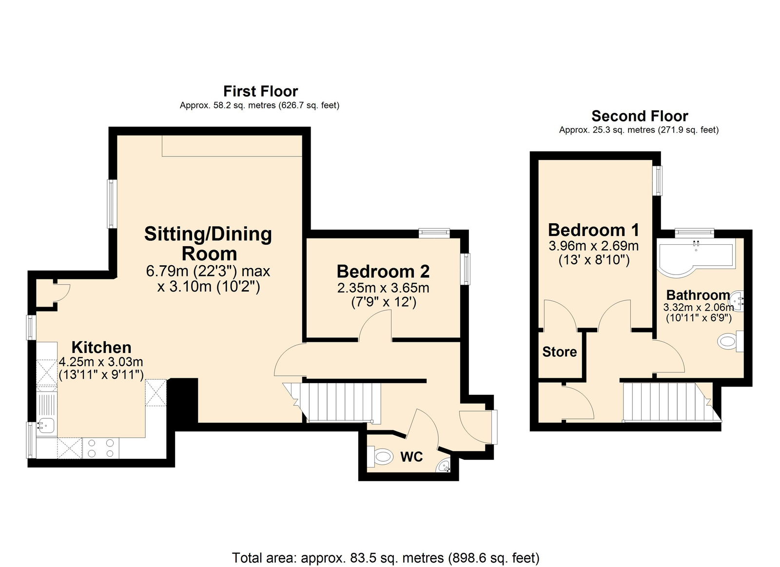 Floorplan for 42 Matlock Green, Matlock, DE4 3BX