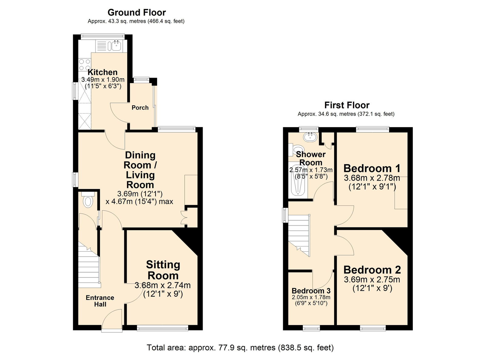 Floorplan for Warney Road, Two Dales, Matlock