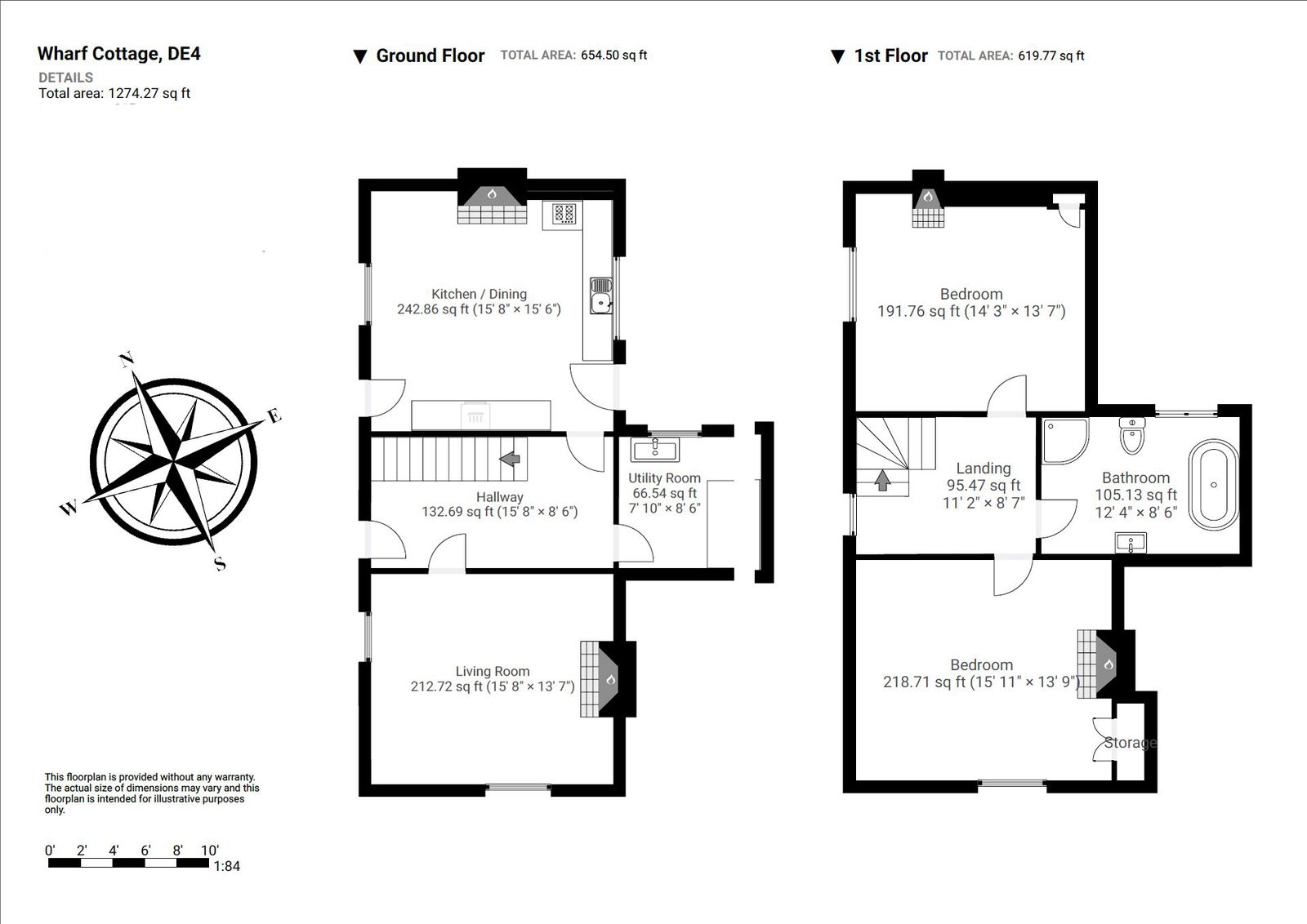 Floorplan for Wharf Cottages, Mill Road, Cromford.