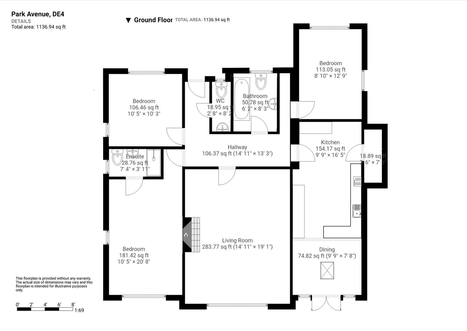 Floorplan for Park Avenue, Darley Dale, DE4 2FX