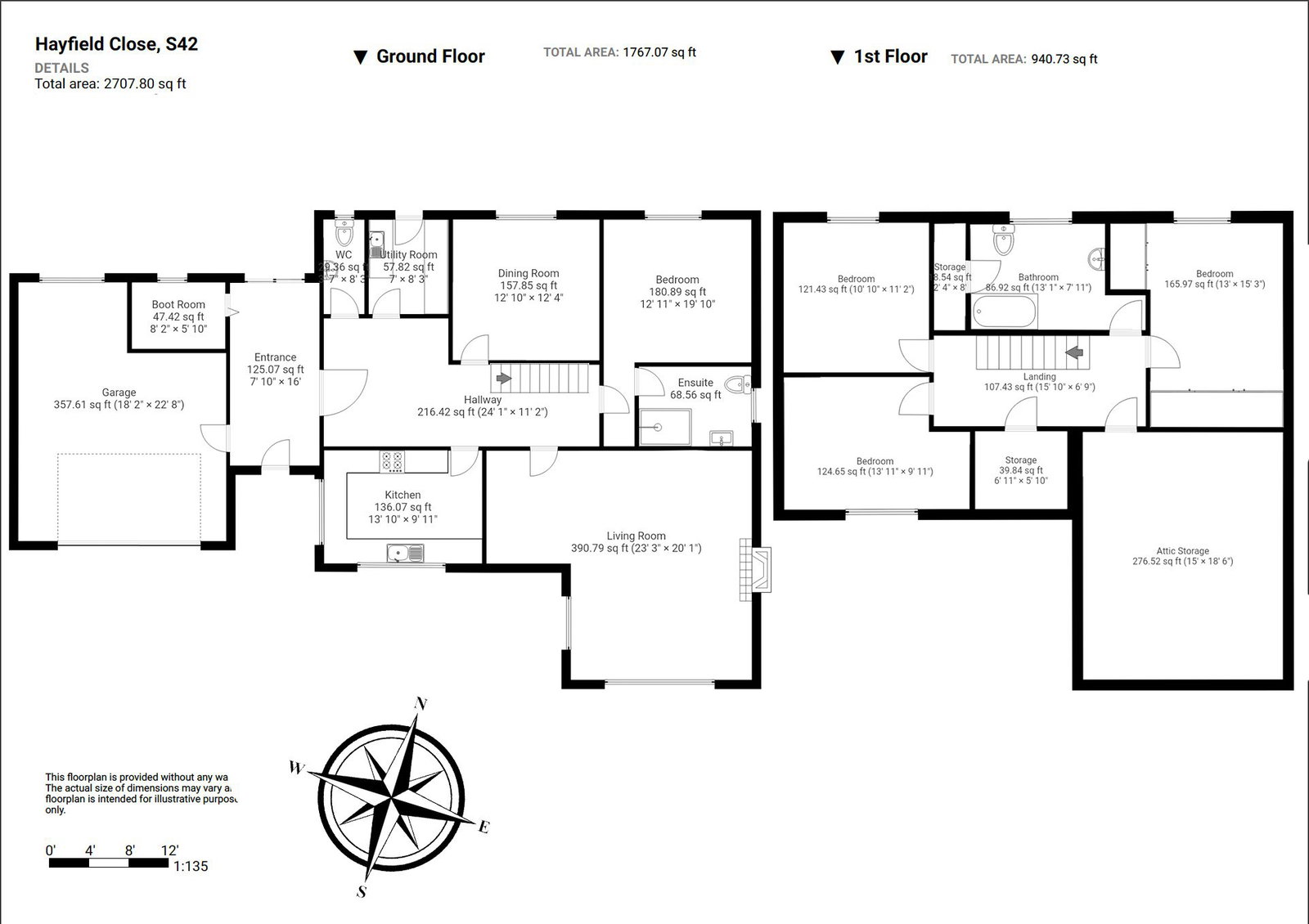 Floorplan for Hayfield Close, Wingerworth, Chesterfield, S42 6QF