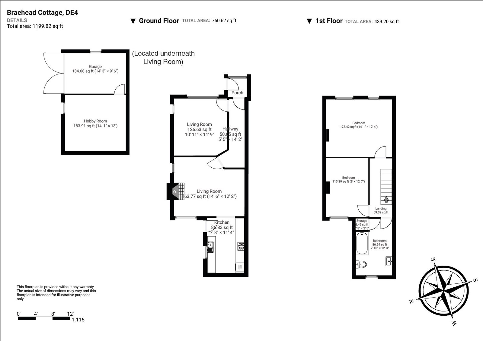 Floorplan for Aston Lane, Oker, Matlock, DE4 2JP