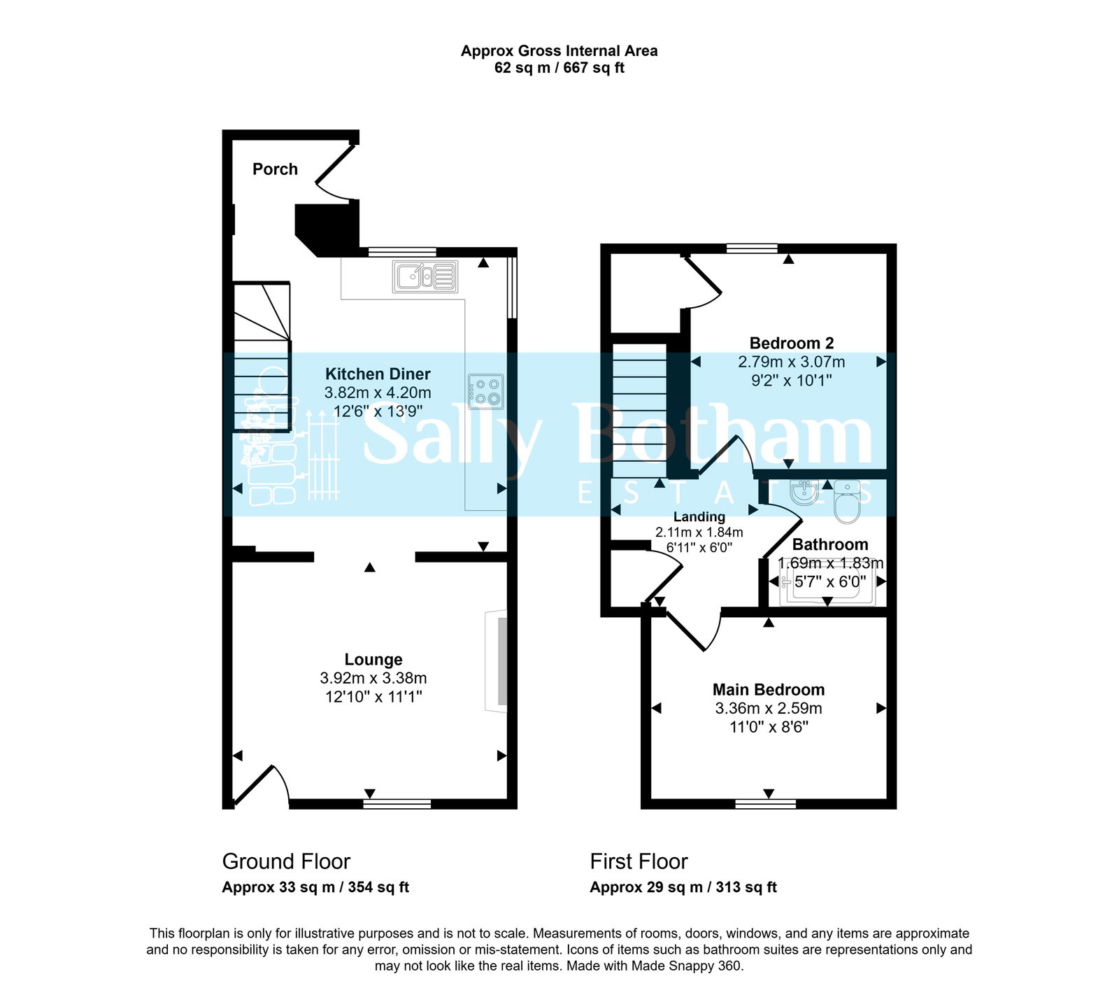 Floorplan for Lea Bridge, Nr Matlock.