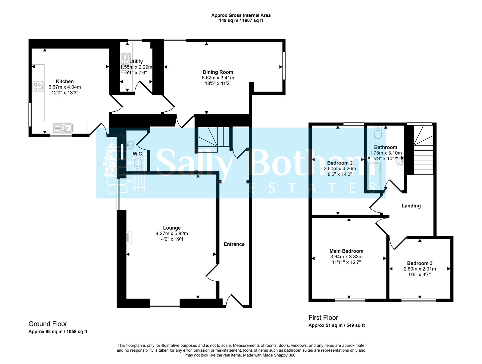 Floorplan for Lea Bridge, Nr Matlock.
