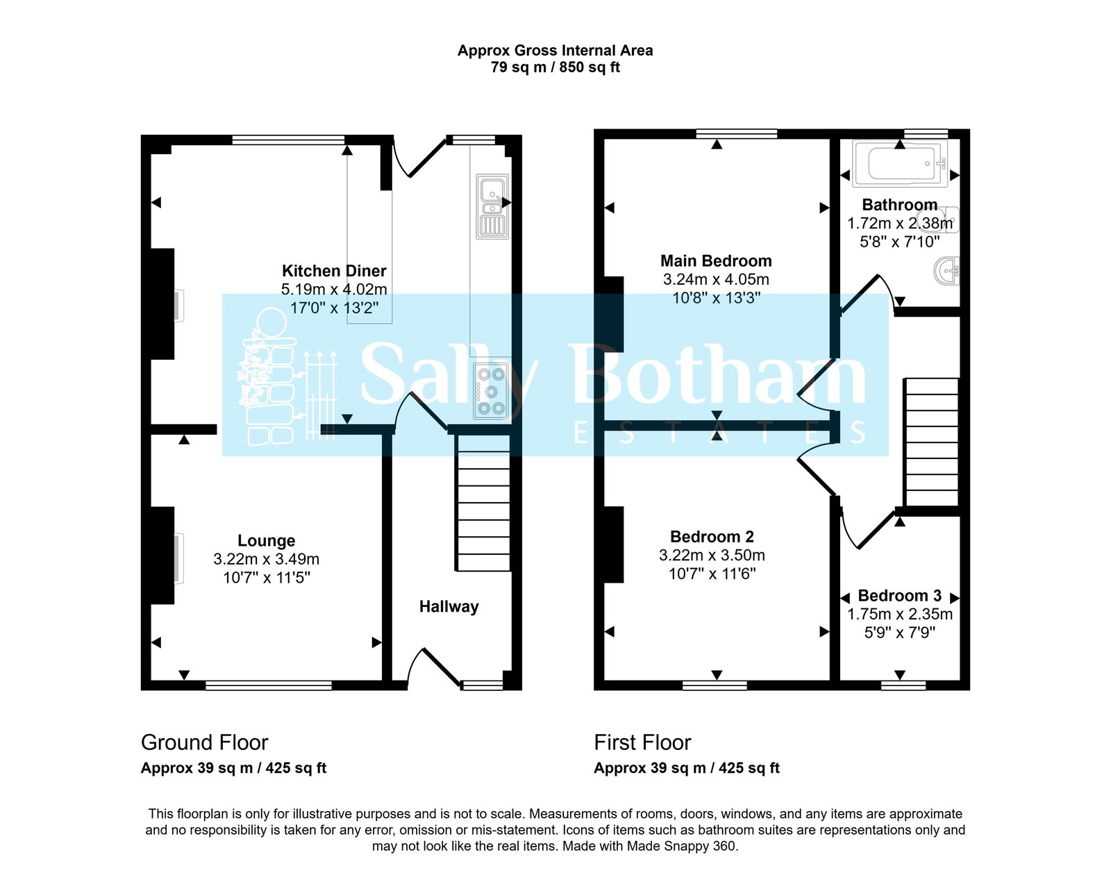 Floorplan for Stancliffe Avenue, Darley Dale, DE4 2FZ