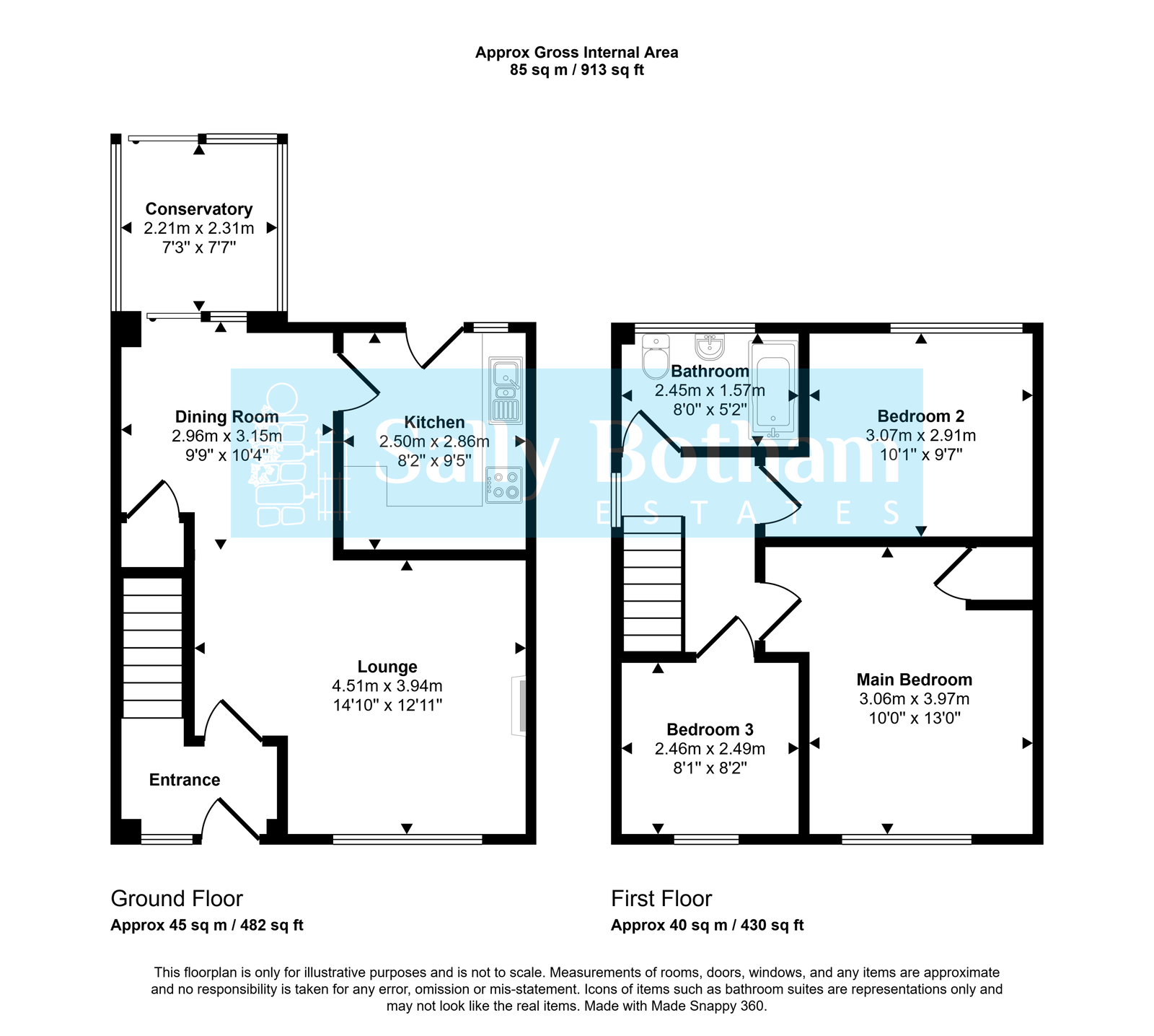 Floorplan for Collingwood Crescent, Matlock, DE4 3TB