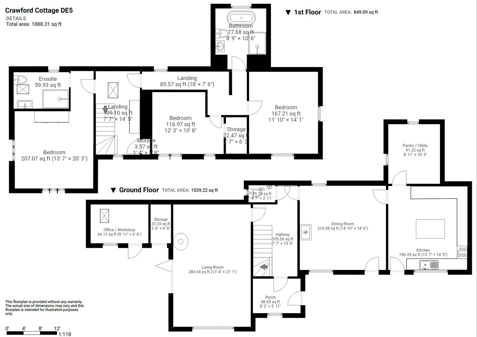 Floorplan for Upper Holloway, Holloway, Matlock, DE4 5AW