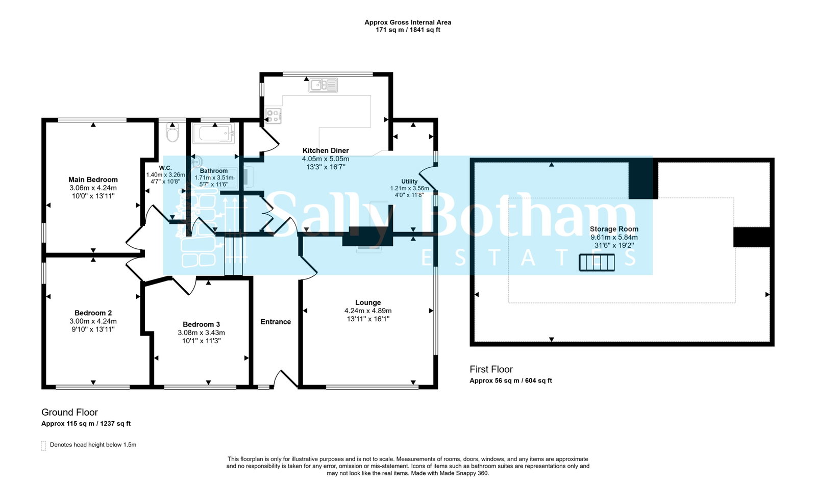 Floorplan for Sutton Spring Wood, Calow, S44 5XF