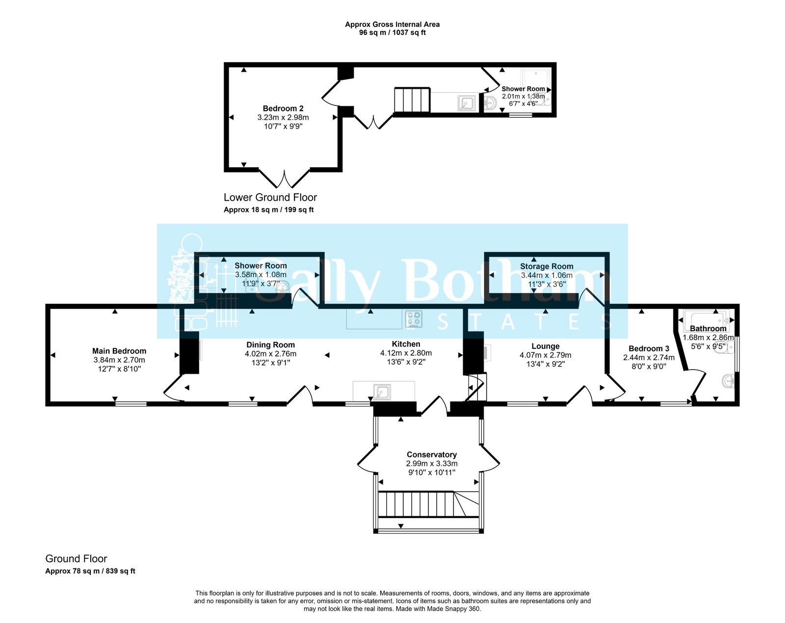 Floorplan for Greenaway Lane, Hackney, Matlock.