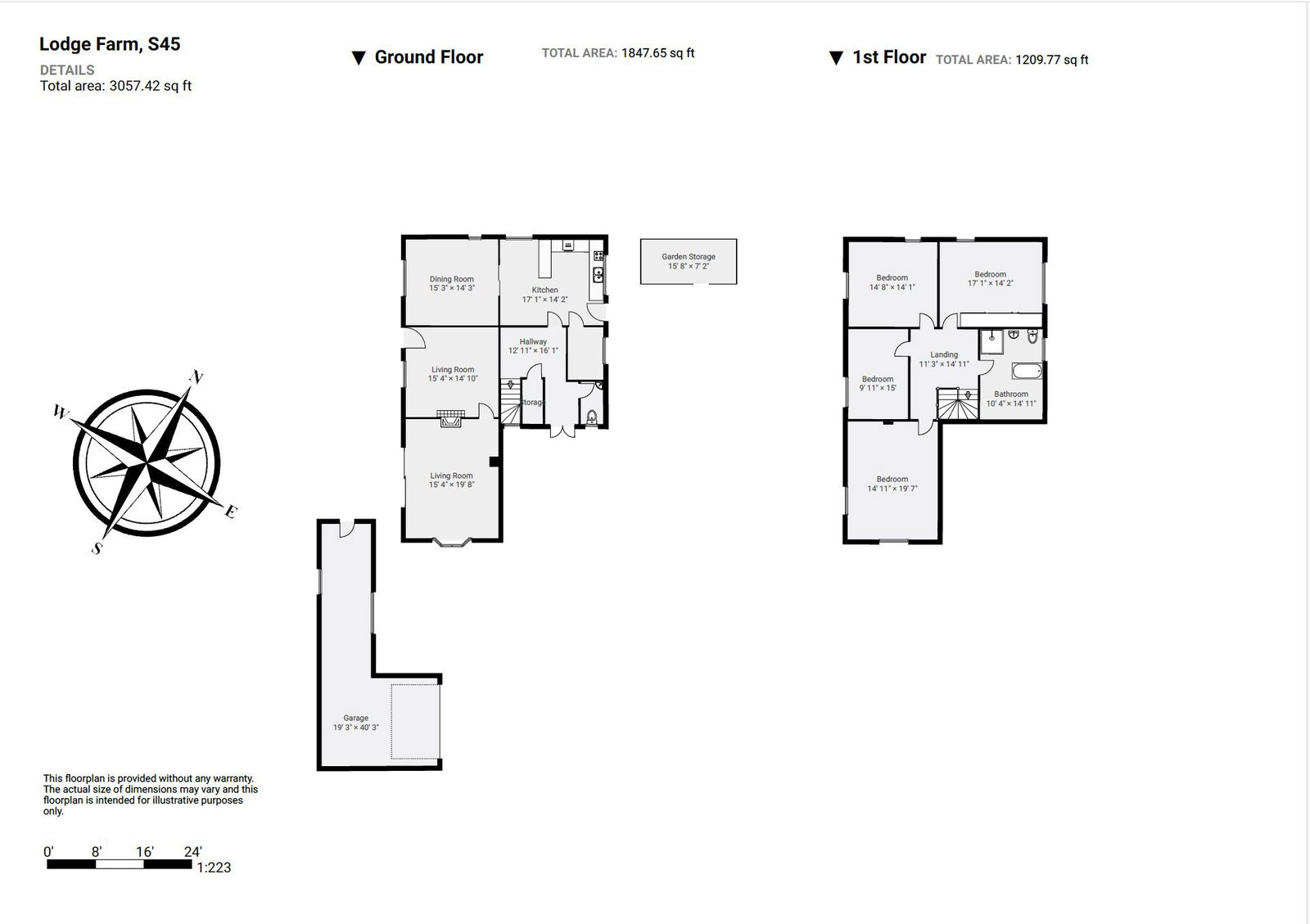 Floorplan for Hodge Lane, Uppertown, Ashover. S45 0JB