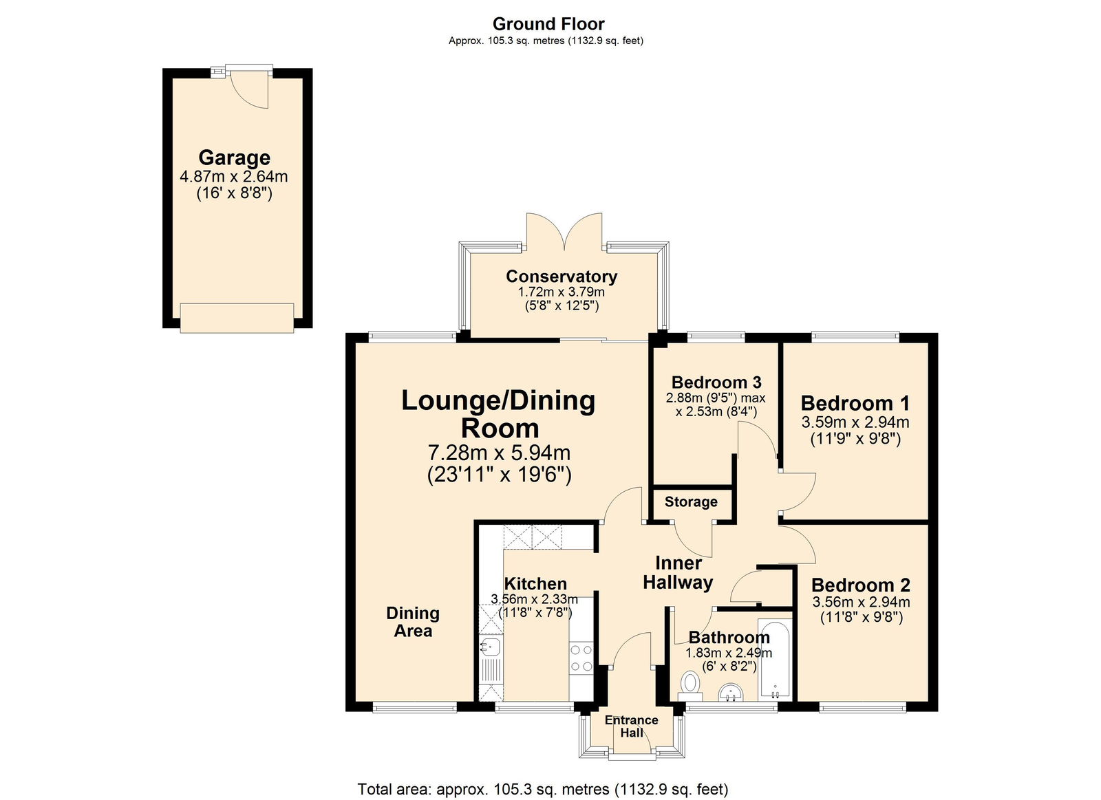 Floorplan for Lums Hill Rise, Matlock.