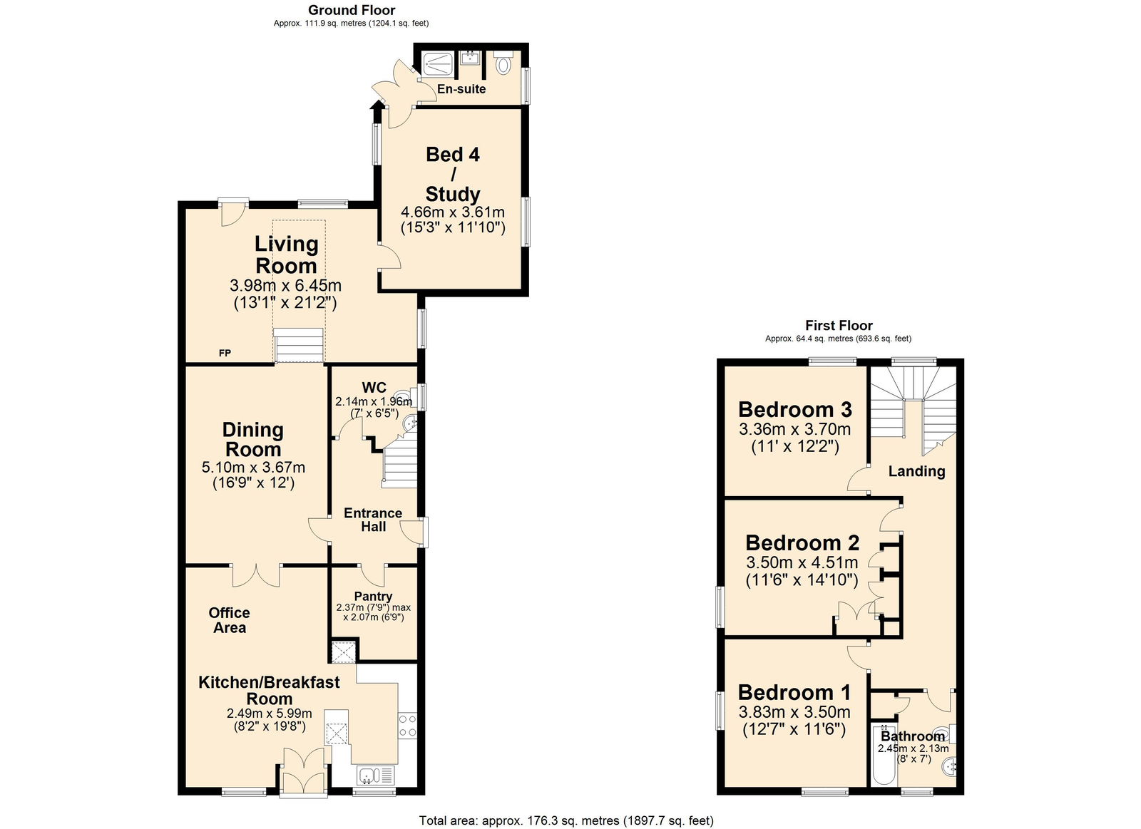 Floorplan for Butts Road, Ashover