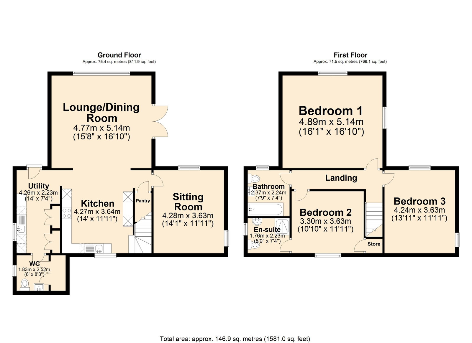 Floorplan for Hay House, Ashover, S45