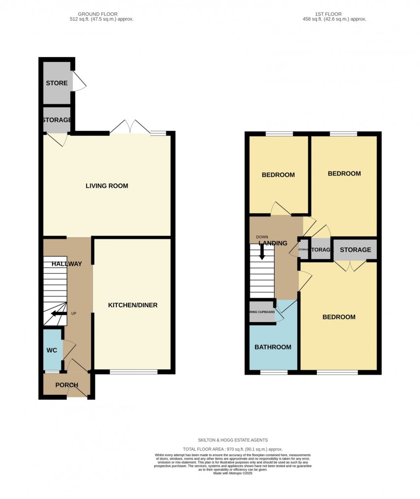 Floorplan for Waveney Close, Daventry, NN11 4PY