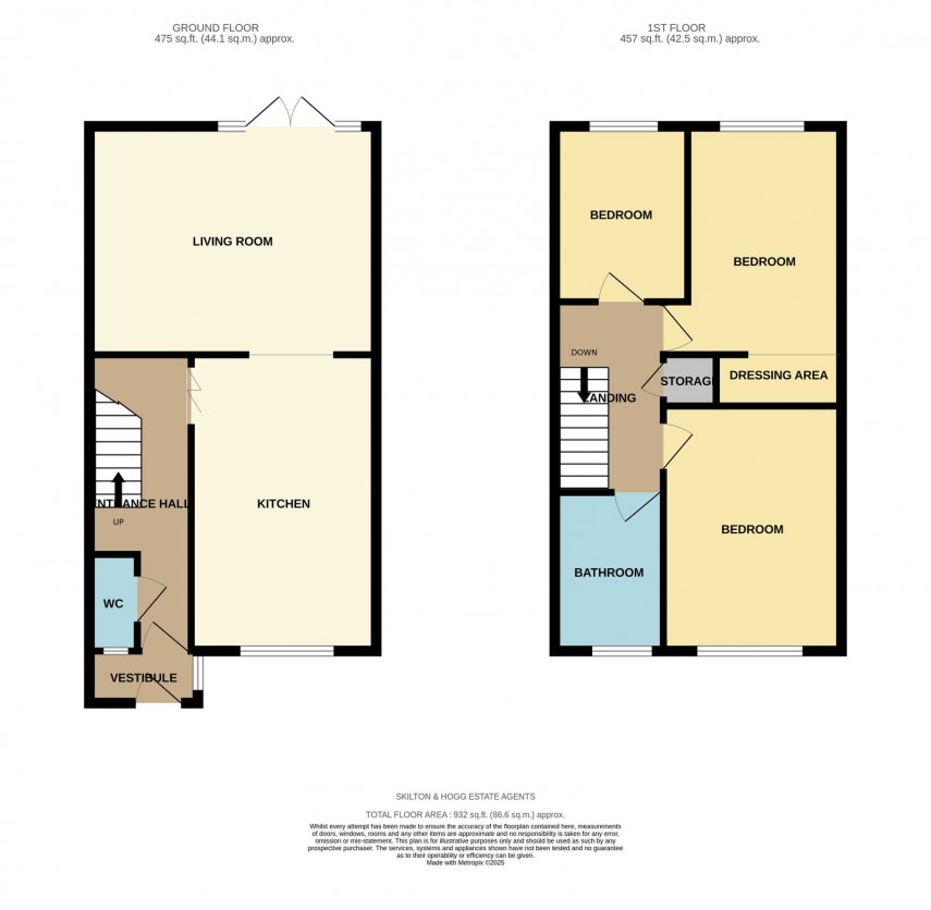 Floorplan for Waveney Close, Daventry, NN11 4PY