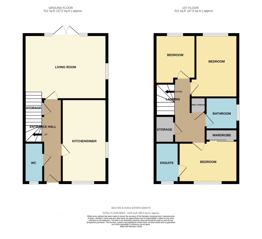 Floorplan for Upholland Close, Daventry, NN11 2PT