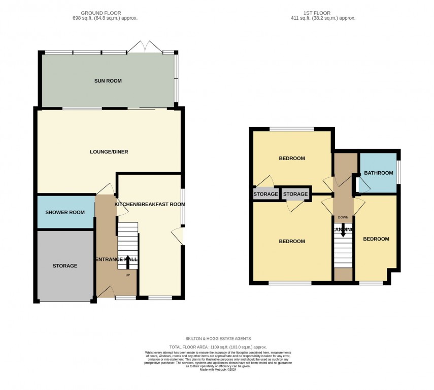 Floorplan for Danetre Drive, Daventry, NN11 4GY