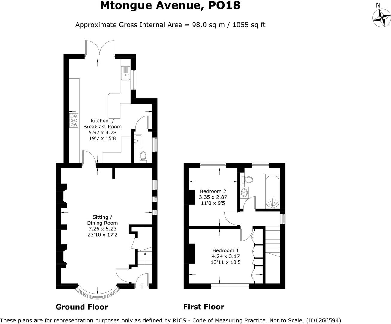 Floorplan for M'tongue Avenue, Bosham, Chichester