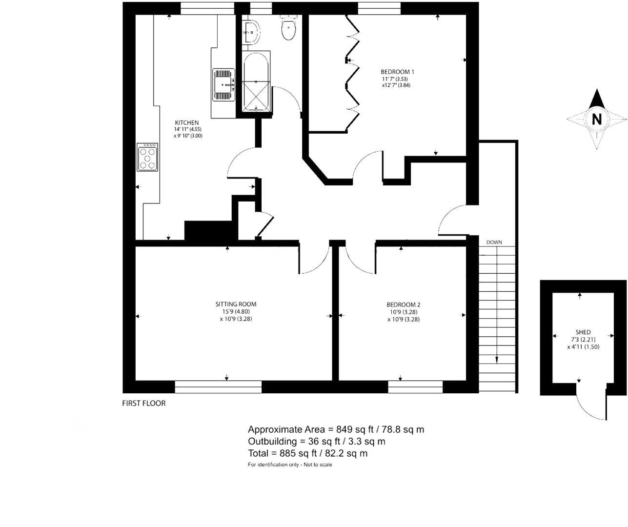 Floorplan for Newlands Lane, Chichester, West Sussex, PO19 3