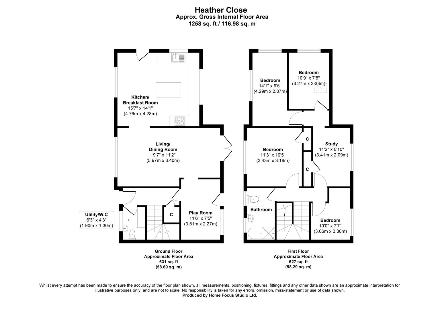 Floorplan for Heather Close, West Ashling, Chichester