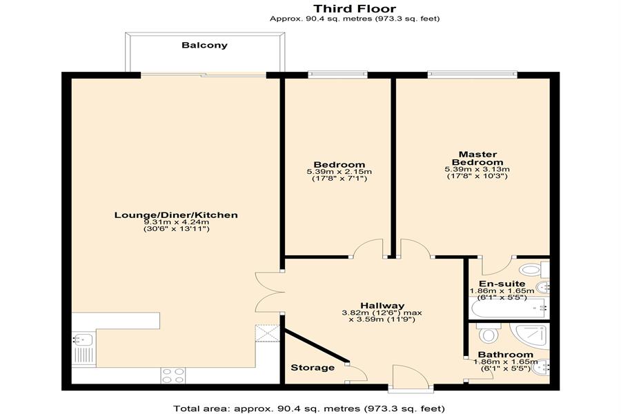 Floorplan for Hull Place, E16