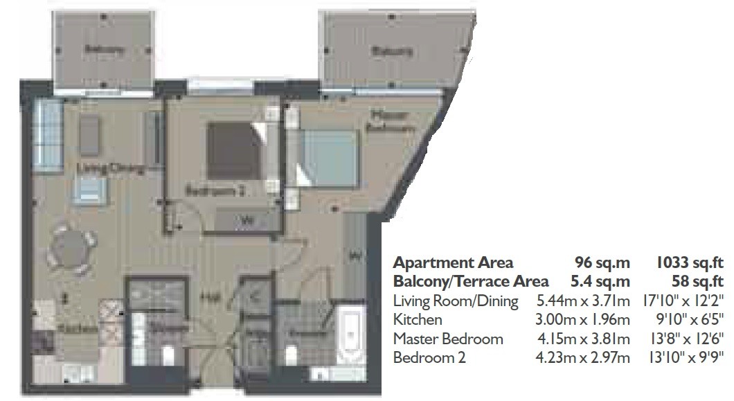 Floorplan for Meranti House, London, E1
