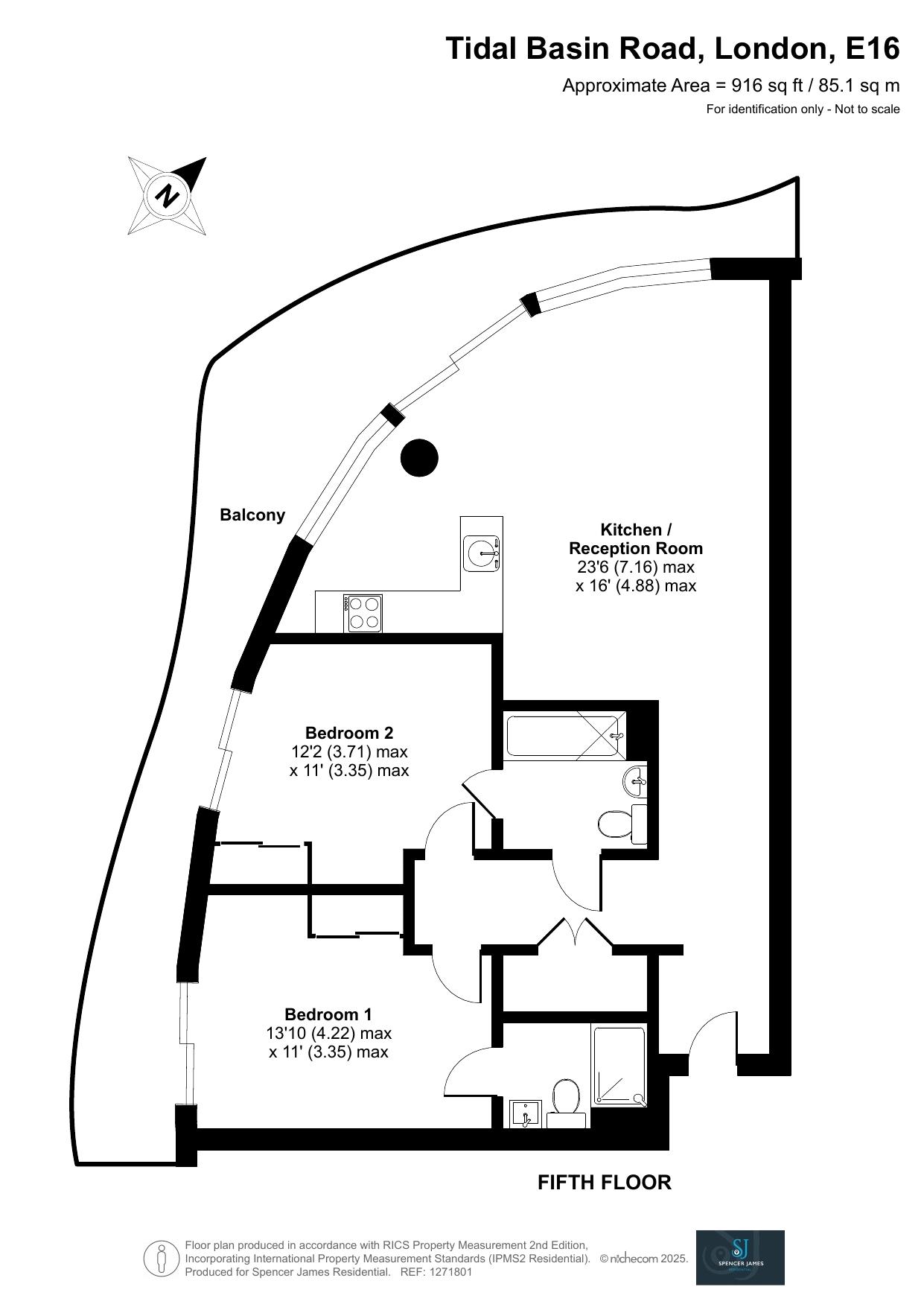 Floorplan for The Hoola, Tidal Basin Road, Royal Victoria Dock, E16