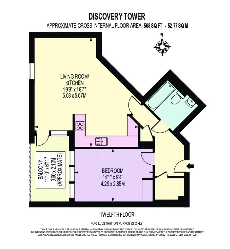 Floorplan for Discovery Tower, 1 Terry Spinks Place, London