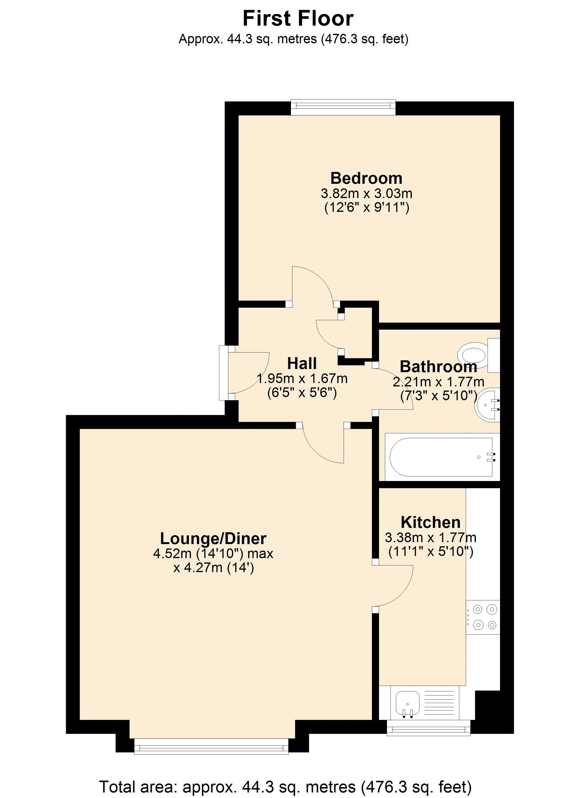 Floorplan for Felixstowe Court, London
