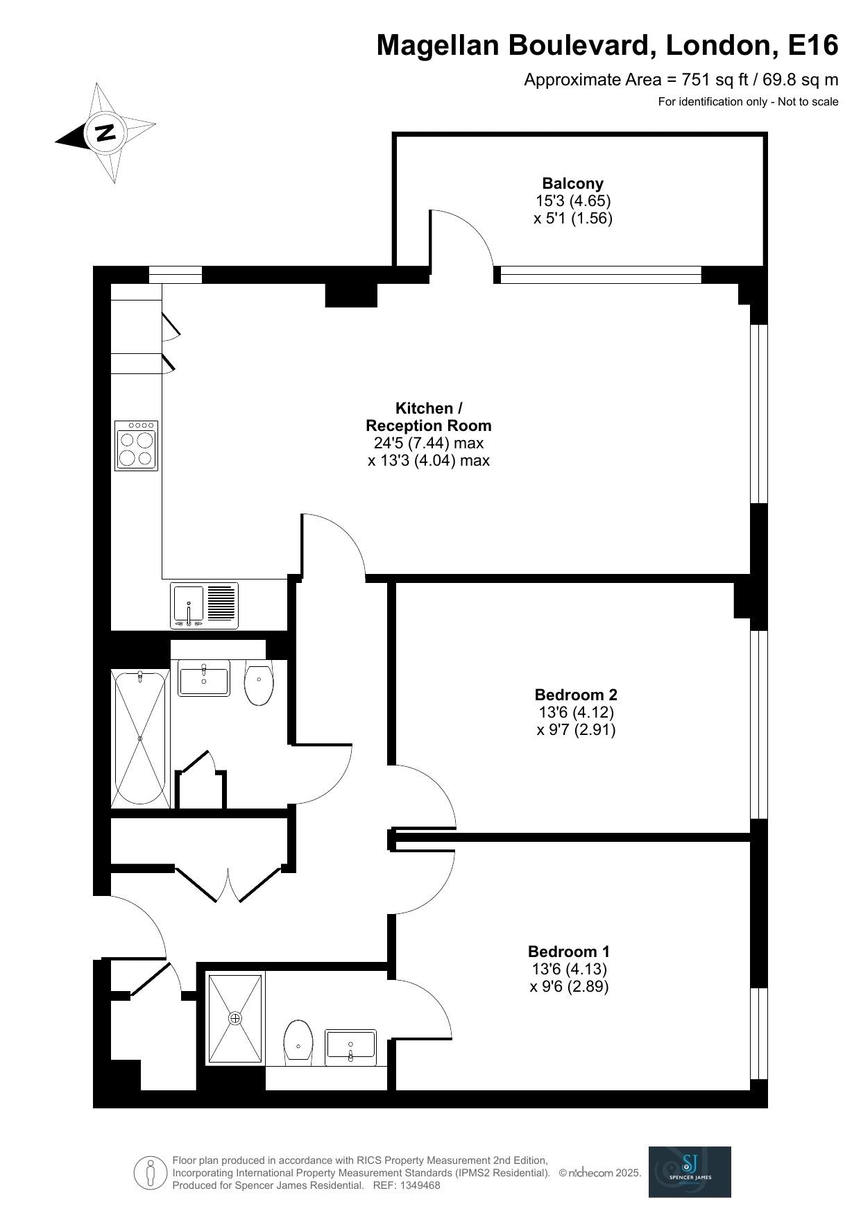 Floorplan for Bawley Court, Magellan Boulevard, London