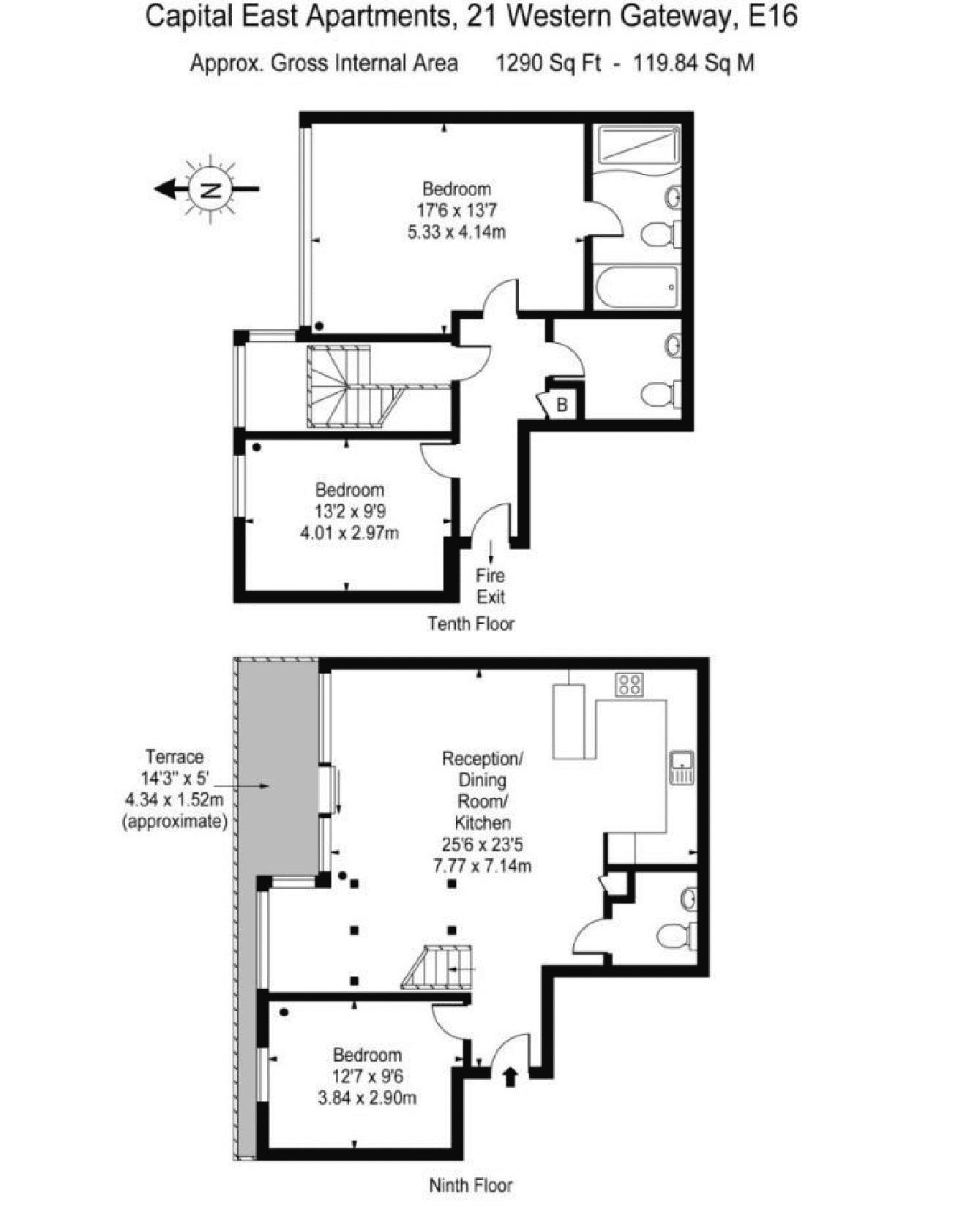 Floorplan for Capital East Apartments, Western Gateway, London
