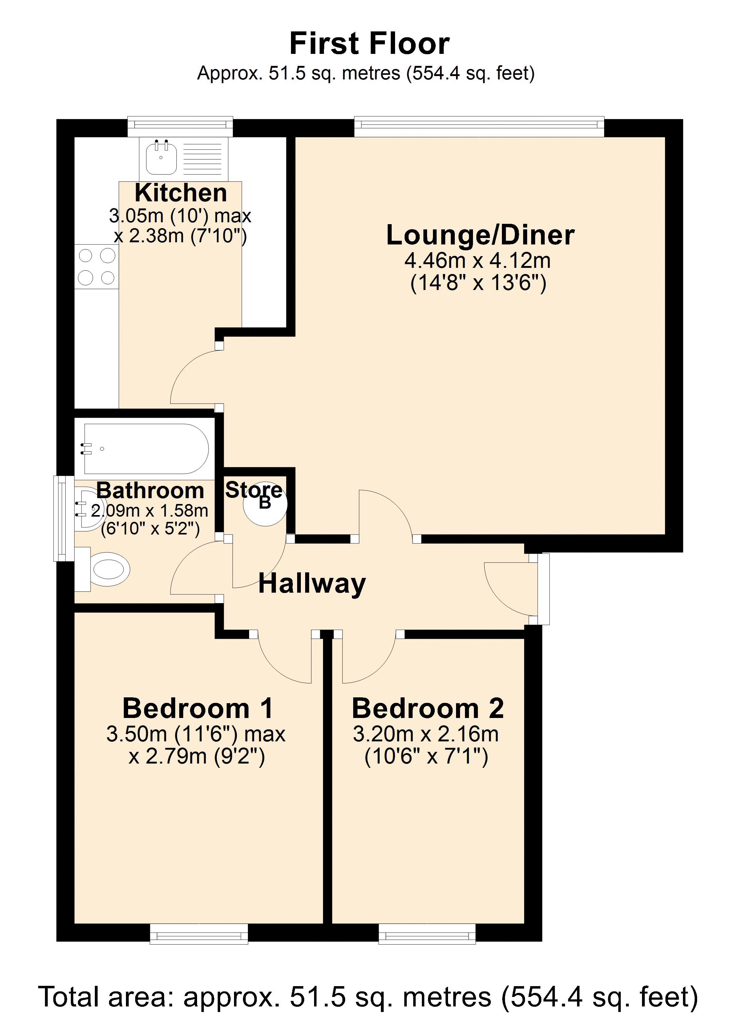 Floorplan for Felixstowe Court, London